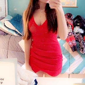 Mini dark pink/red-ish bodycon mini dress